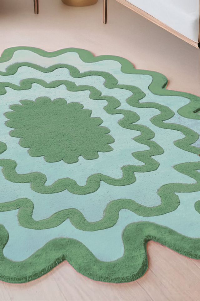 Jubi Burst Oval Hand Tufted Wool Rug #1