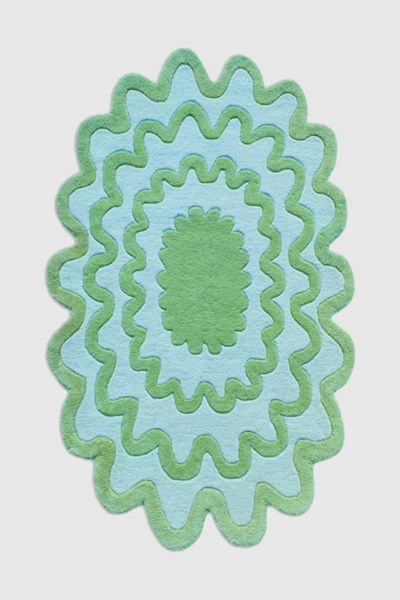 Jubi Burst Oval Hand Tufted Wool Rug