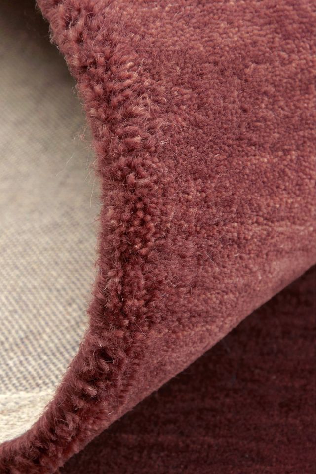 Jubi Burgundy Checkered Hand Tufted Wool Rug #3
