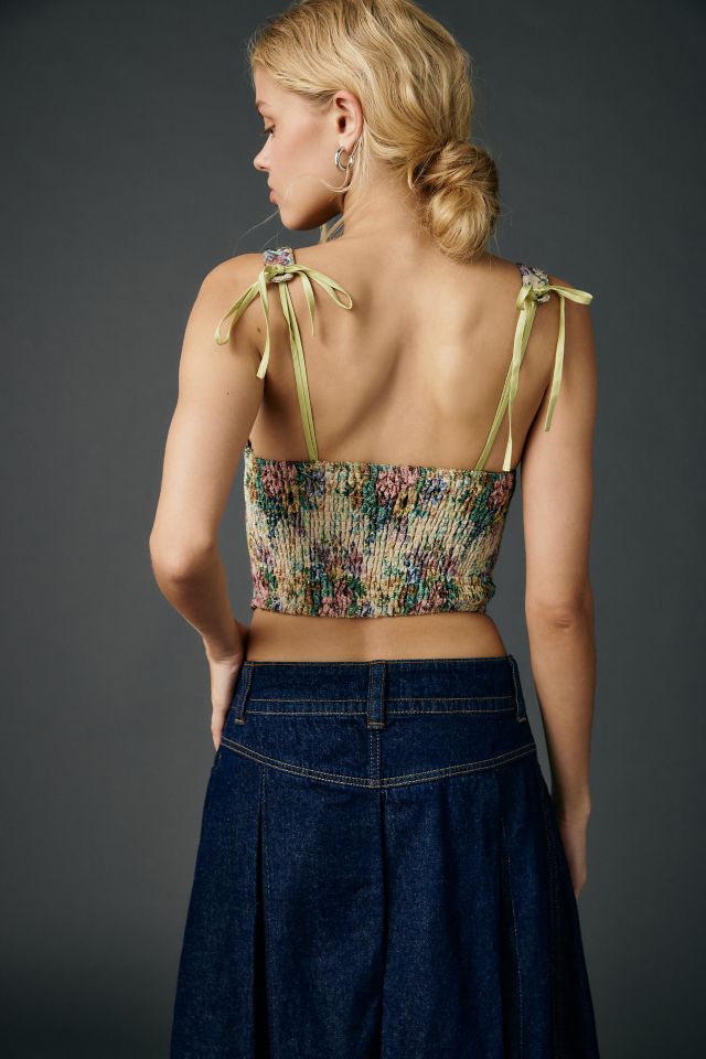 Haut corset à lacets en brocart floral Lena de Kimchi Blue #2
