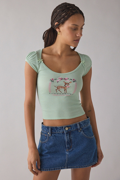 Kimchi Blue Ramona Coquette Graphic Puff Sleeve Baby Tee | Urban