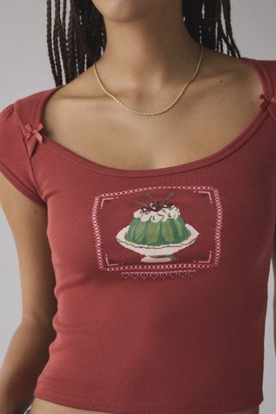 Kimchi Blue Ramona Coquette Graphic Puff Sleeve Baby Tee Product Page