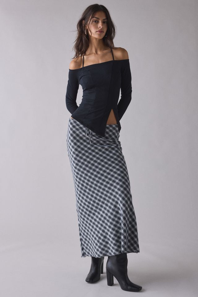 UO Perfect Stranger Asymmetric Split Hem Off-The-Shoulder Top #2