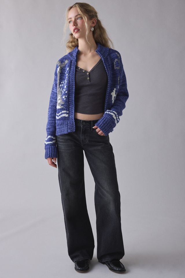 BDG Isla Sailboat Patterned Knit Zip-Up Sweater #2