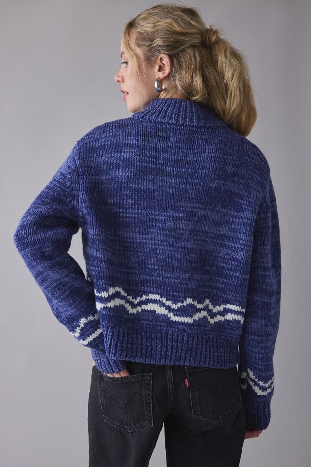 BDG Isla Sailboat Patterned Knit Zip-Up Sweater #3