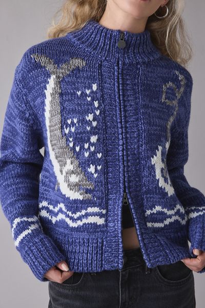 Jaded London Knit Metallic Zip-Up Cardigan | Urban Outfitters