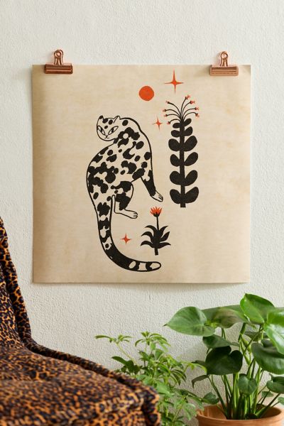 Pstr Studio Enikő Eged Panther Roaming Art Print At Urban Outfitters In Neutral