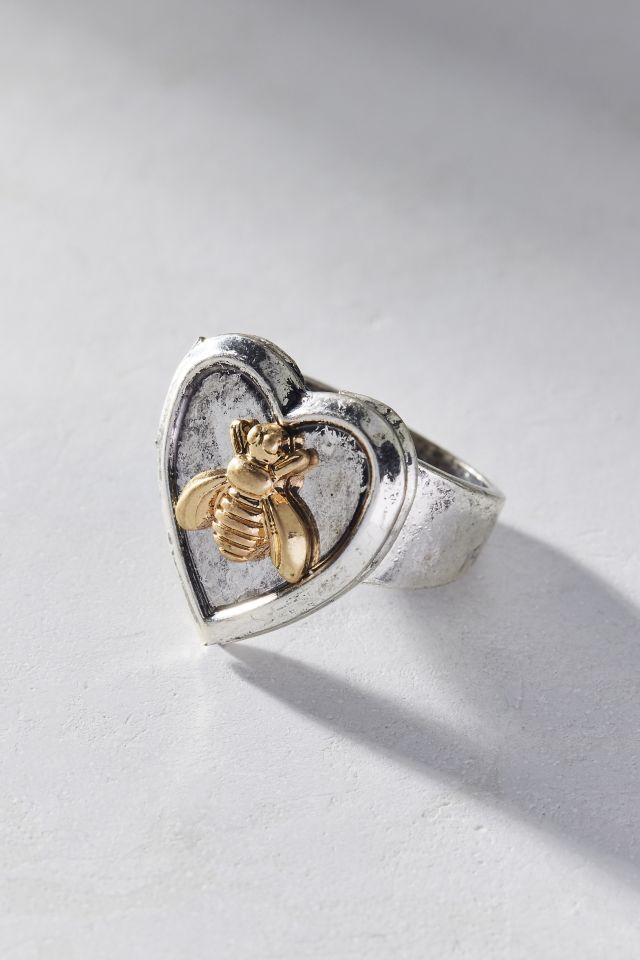 Bee Heart Locket Ring #2