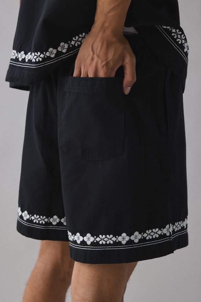 UO Embroidered Border Shorts | Urban Outfitters