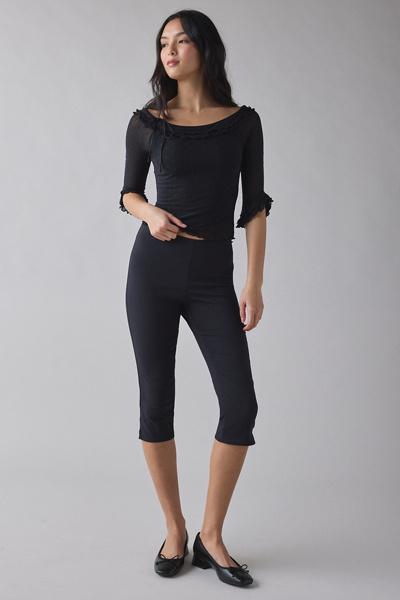 Kimchi Blue Rosalyn Polka Dot Mesh 3/4 Sleeve Boatneck Top