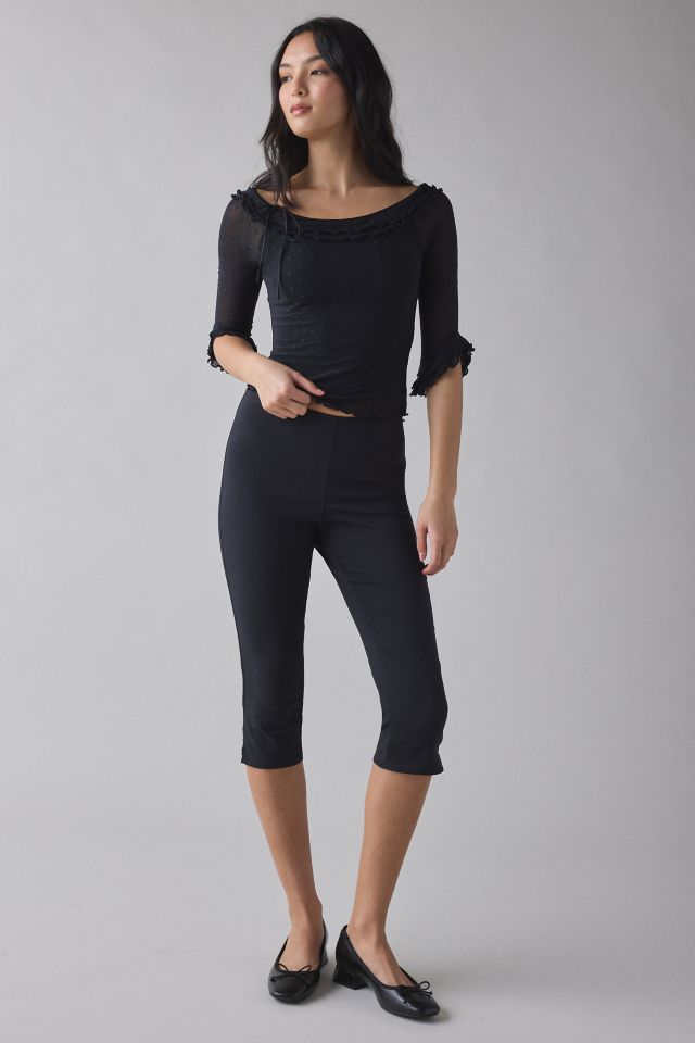 Kimchi Blue Rosalyn Polka Dot Mesh 3/4 Sleeve Boatneck Top #2