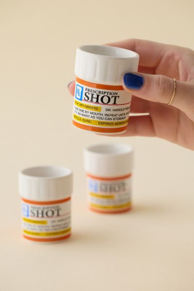 Prescription Bottle Ceramic Shot Glass Set