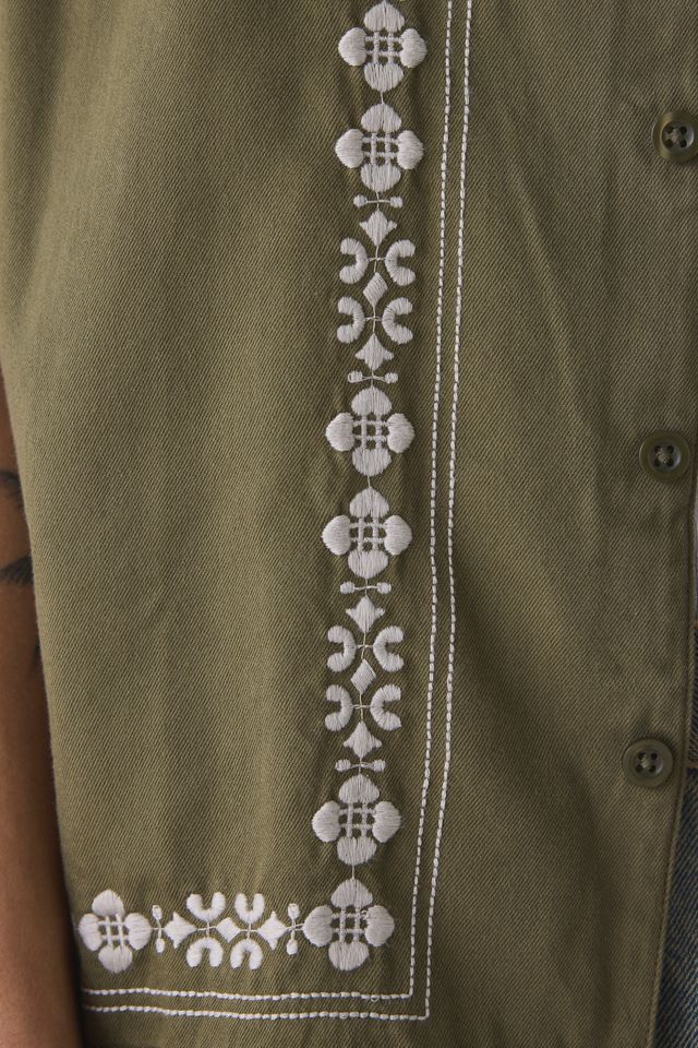 UO Embroidered Border Short Sleeve Shirt #3