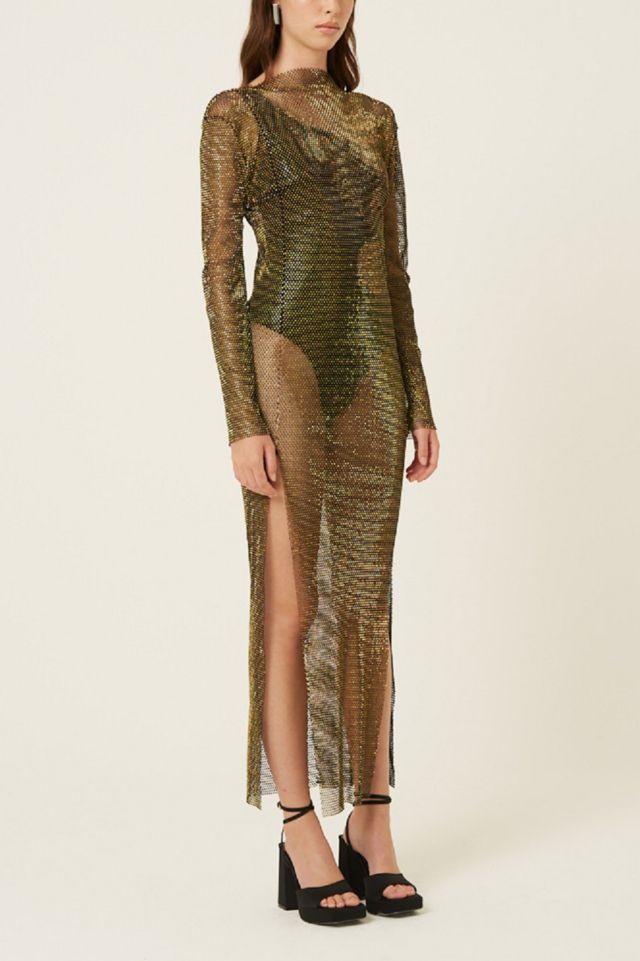 Amy Lynn Metallic Mesh Maxi Dress #3