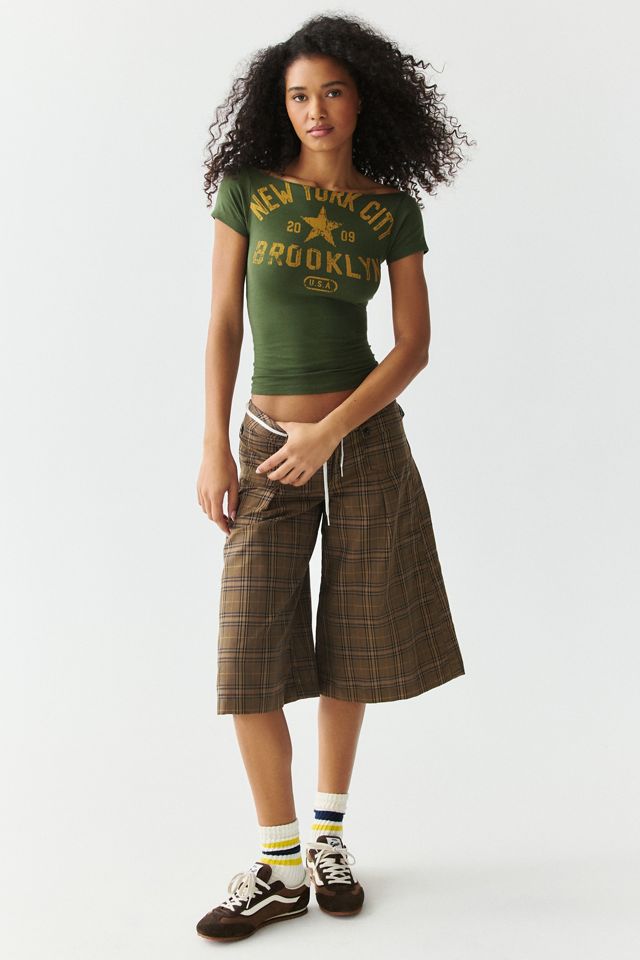 BDG Brooklyn NYC Graphic Slash Neck Baby Tee #1