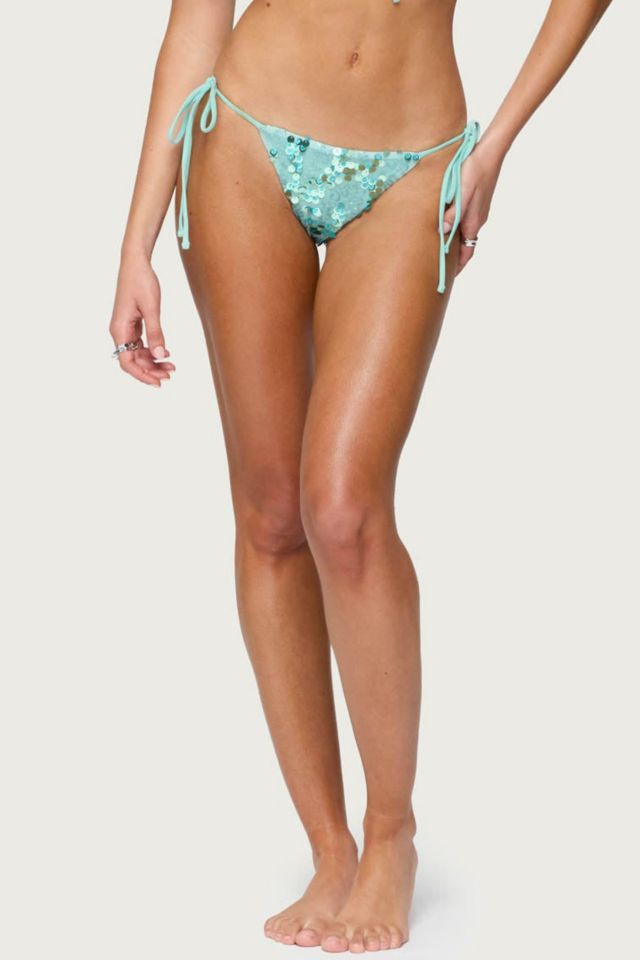 Edikted Mirabella Sequin String Bikini Bottom #1