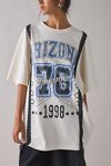 Arizona Champs Graphic Lace Trim Oversized T-Shirt Dress