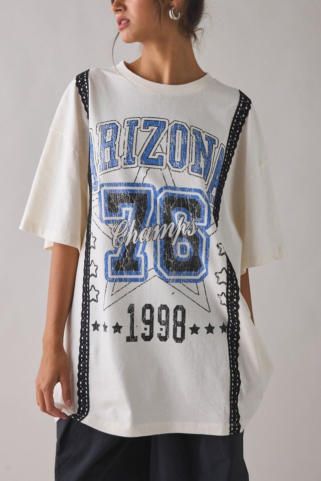 Arizona Champs Graphic Lace Trim Oversized T-Shirt Dress #3