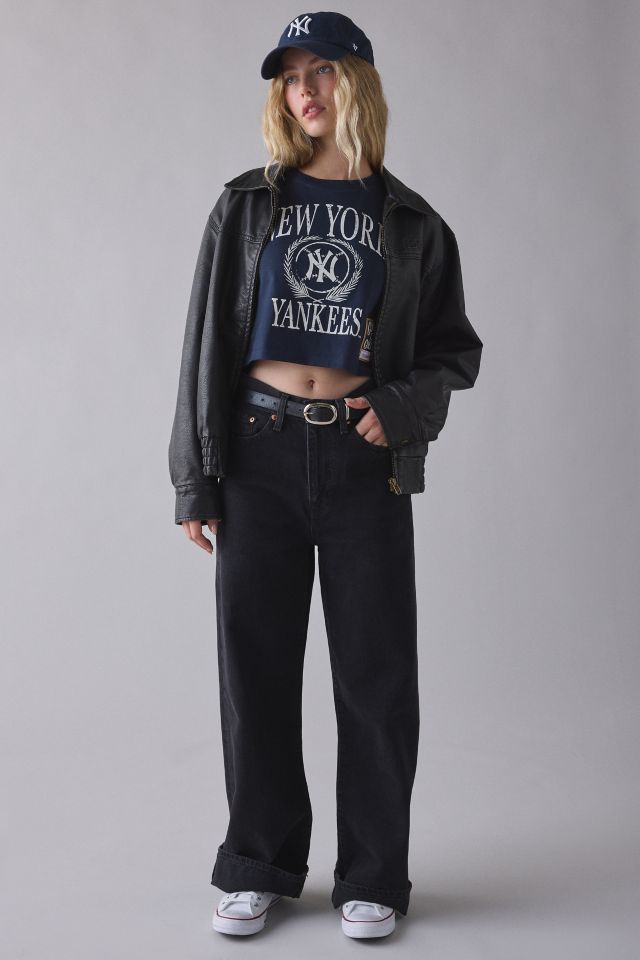 Mitchell & Ness NY Yankees Graphic Boxy Cropped Tee #3