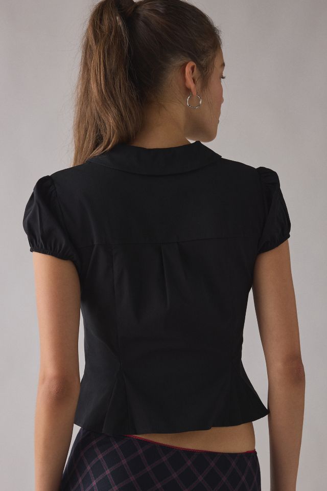 Kimchi Blue Lynn Puff Sleeve Button-Up Peplum Blouse #3