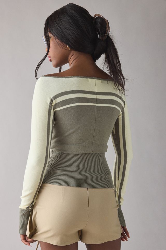 Chandail court à manches dolman et encolure bateau Sandy UO #1