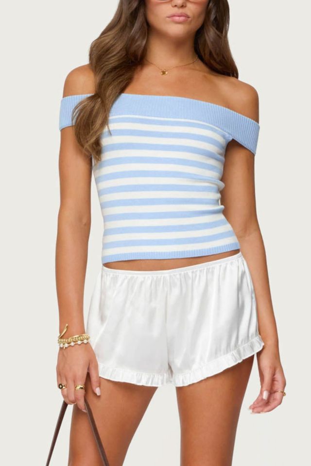 Edikted Deni Off Shoulder Striped Knit Top #3