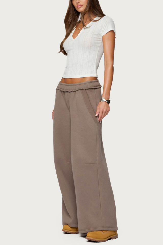 Edikted Semi Sheer Ribbed V Neck T Shirt #1