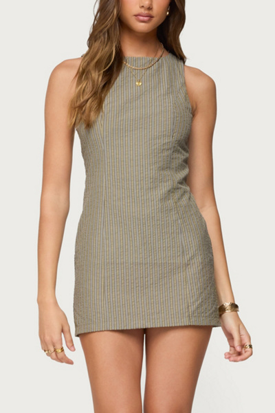 Edikted Macee Gingham Romper In Olive, Women's At Urban Outfitters In Multi