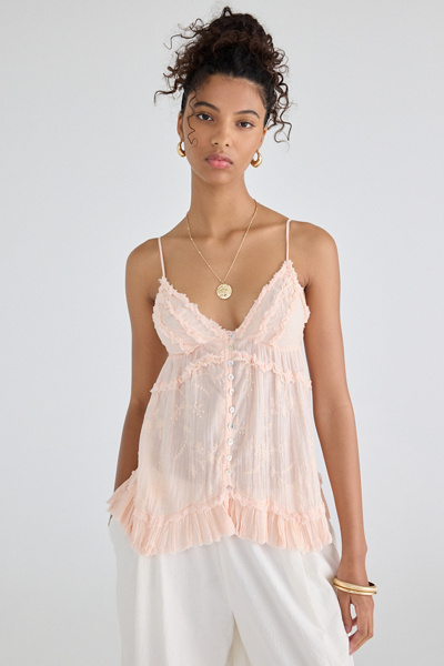 Kimchi Blue Marnie Embroidered Tunic Babydoll Cami | Urban Outfitters