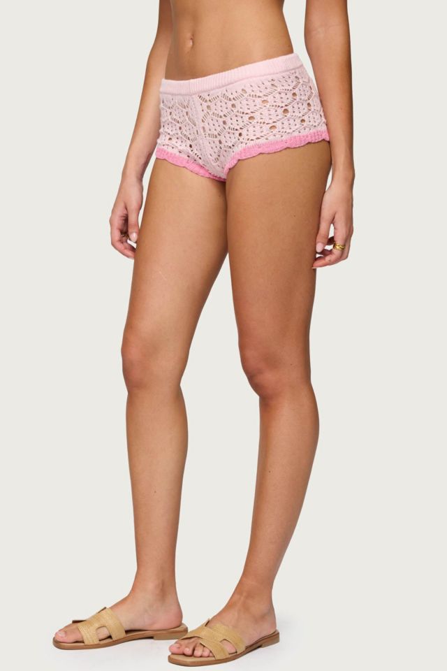 Edikted Elisa Open Knit Shorts #2