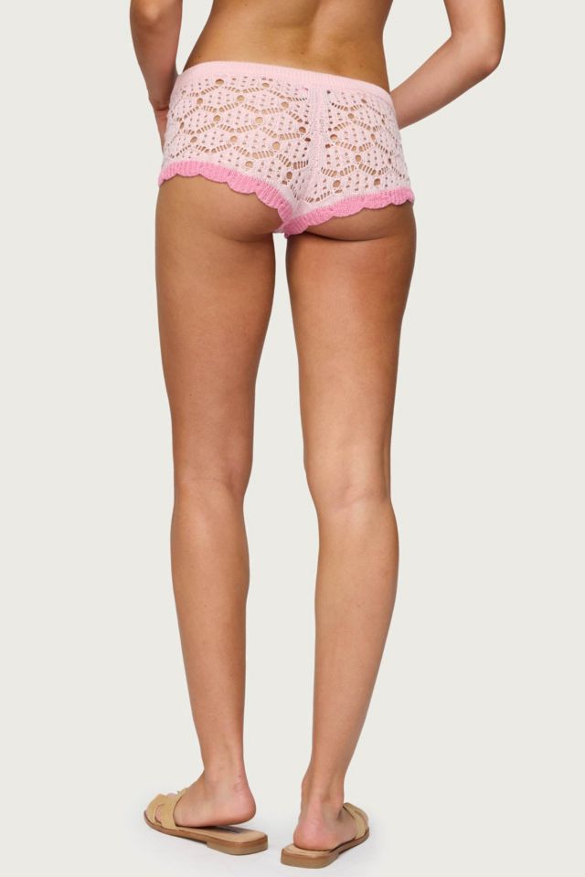 Edikted Elisa Open Knit Shorts #4