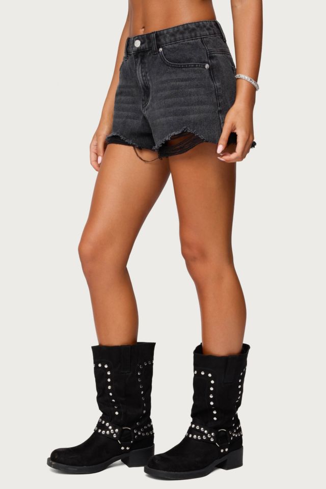 Edikted Fern Mid Rise Denim Shorts #2