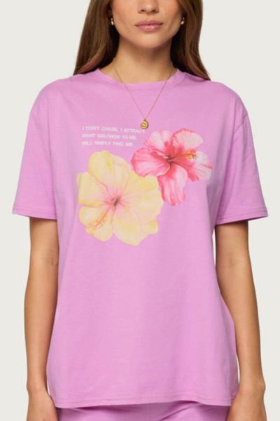 Edikted Fleur Hibiscus Graphic T Shirt