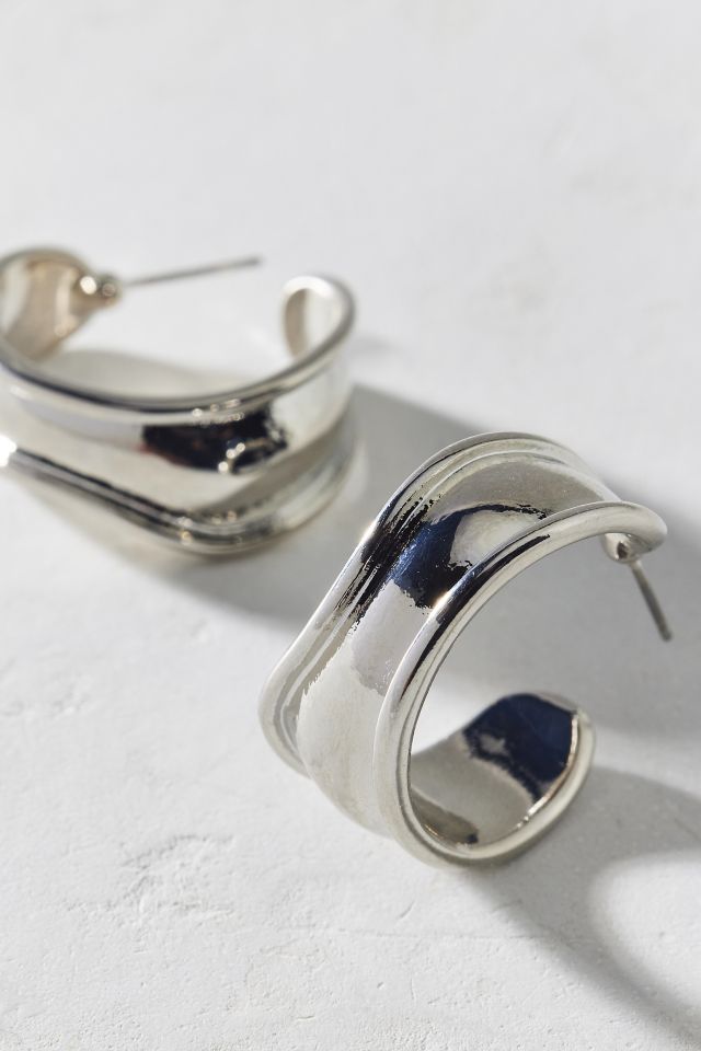 Organic Flat Hoop Earring #1