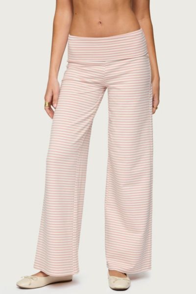 Edikted Lilah Striped Fold Over Pants