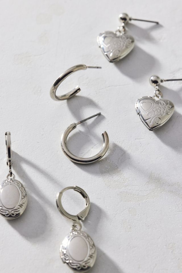 Verona Locket Hoop Earring Set #1
