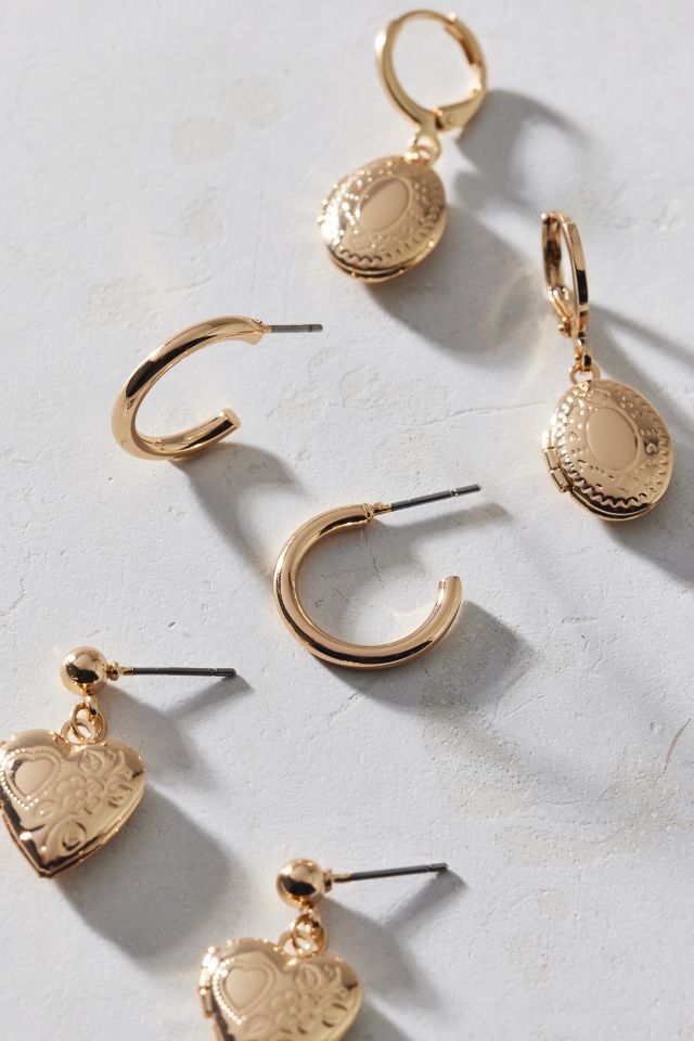 Verona Locket Hoop Earring Set #1