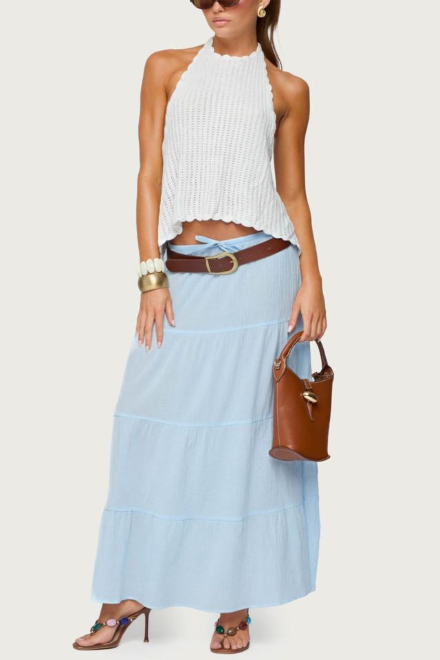 Edikted Kaila Cotton Tiered Maxi Skirt #1