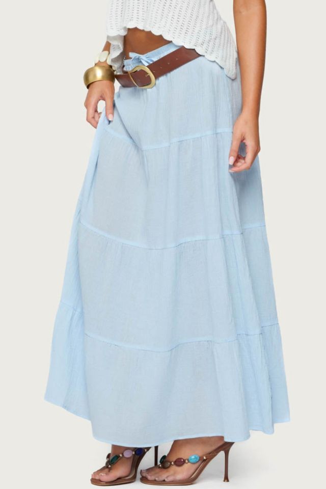 Edikted Kaila Cotton Tiered Maxi Skirt #3