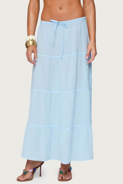 Edikted Kaila Cotton Tiered Maxi Skirt