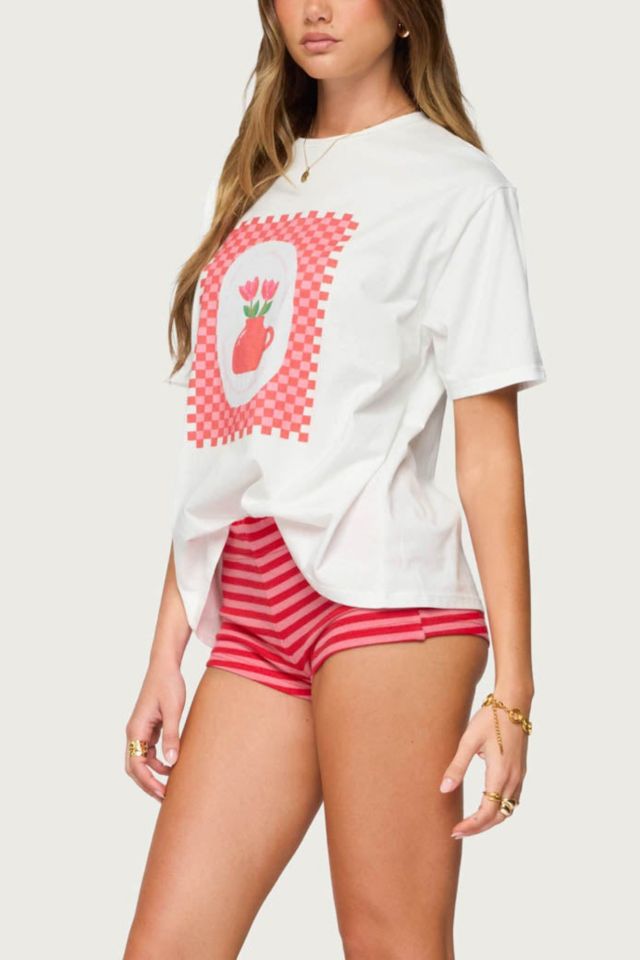 Edikted Hali Striped Knit Shorts #1