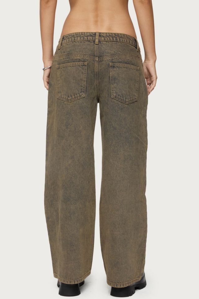 Edikted Petite Zahra Mud Wash Low Rise Jeans #4