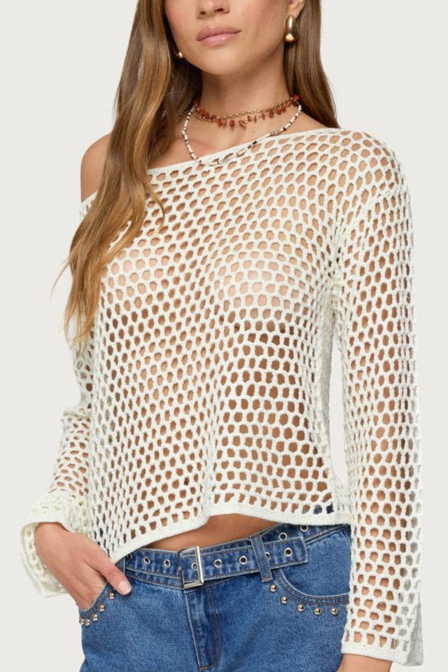 Edikted Kalley Off Shoulder Crochet Top #2