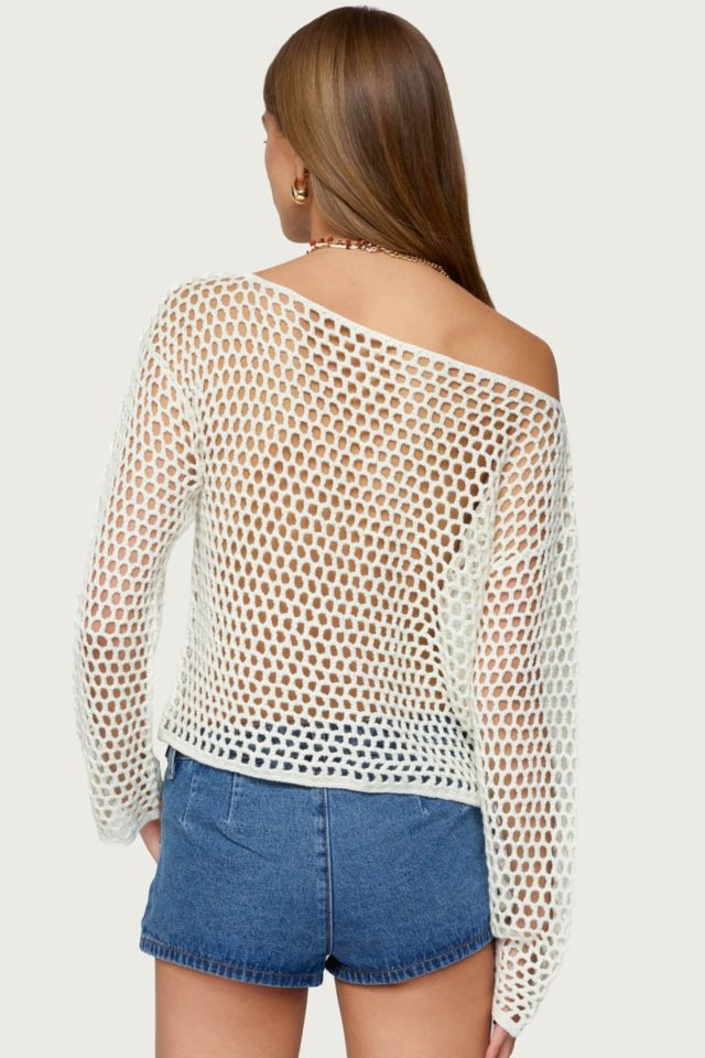 Edikted Kalley Off Shoulder Crochet Top #4