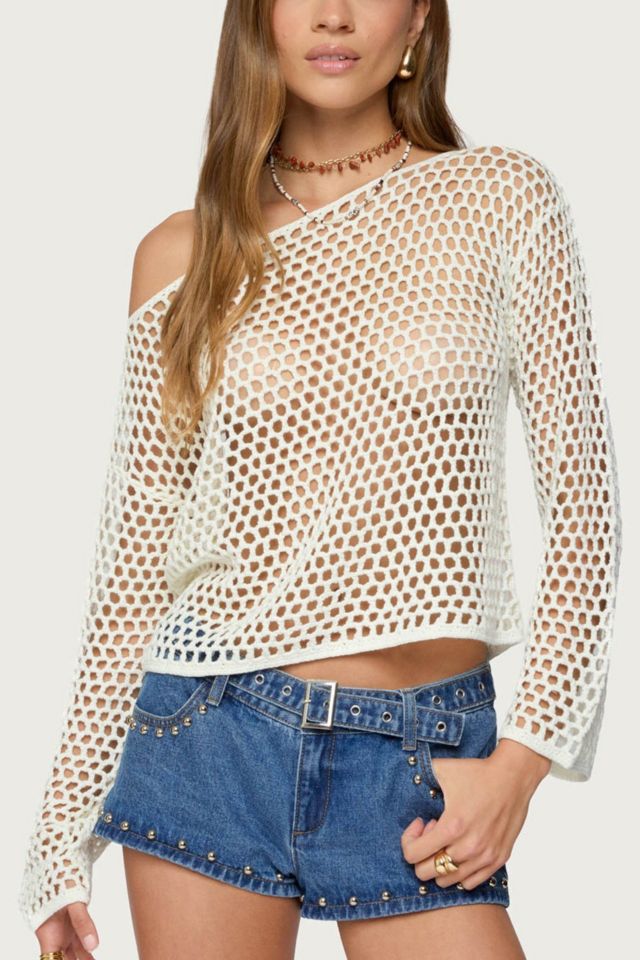 Edikted Kalley Off Shoulder Crochet Top #1