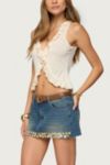 Edikted Shaina Iridescent Denim Mini Skirt