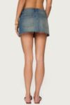 Edikted Shaina Iridescent Denim Mini Skirt
