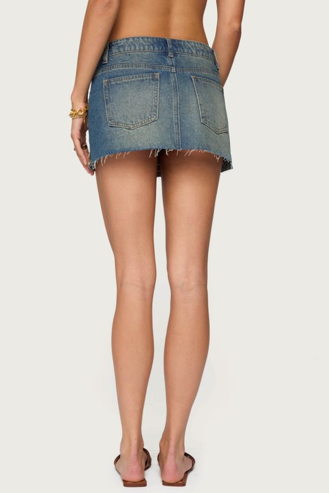 Edikted Shaina Iridescent Denim Mini Skirt #4