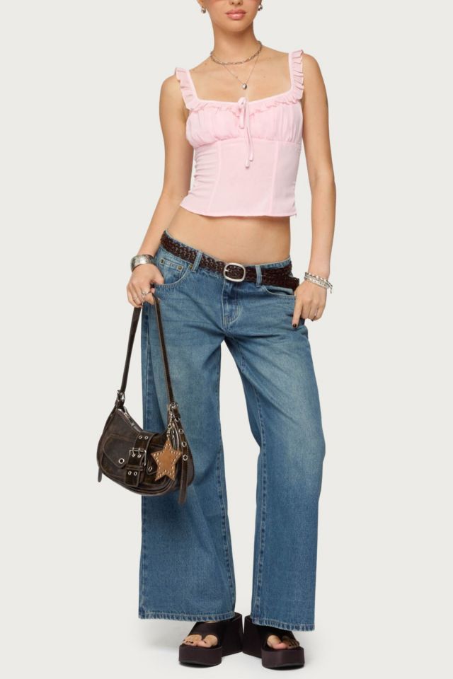 Edikted Petite Vyxen Vintage Washed Low Rise Jeans #1