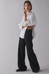 UO Side-Tie Foldover Mid-Rise Wide Leg Trouser